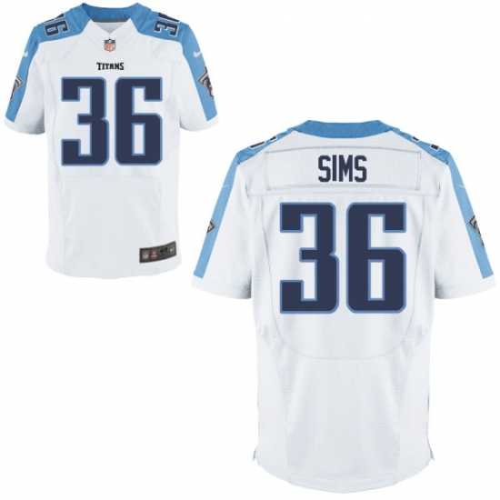 Nike Tennessee Titans #36 Leshaun Sims White Alternate Men's Stitched NFL Elite Jersey