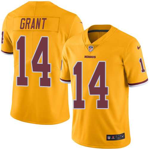 Nike Washington Redskins #14 Ryan Grant Gold Men's Stitched NFL Limited Rush Jersey