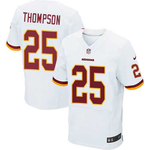 Nike Washington Redskins #25 Chris Thompson White Men's Stitched NFL Elite Jersey
