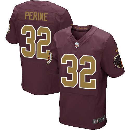 Nike Washington Redskins #32 Samaje Perine Burgundy Red Alternate Men's Stitched NFL 80TH Throwback Elite Jersey