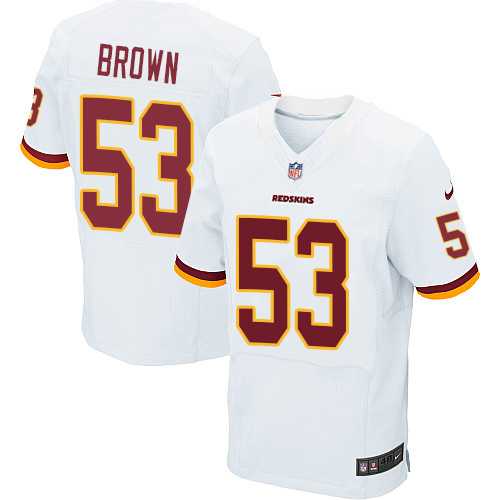 Nike Washington Redskins #53 Zach Brown White Men's Stitched NFL Elite Jersey