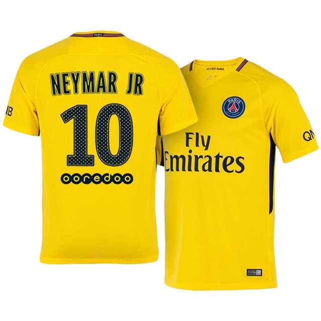 Paris Saint-Germain #10 Neymar JR Away Yellow Jersey