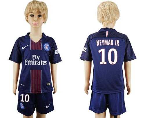 Paris Saint Germain #10 Neymar Jr Home Kid Soccer Club Jersey