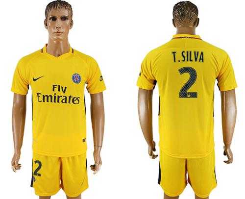 Paris Saint-Germain #2 T.Silva Away Soccer Club Jersey