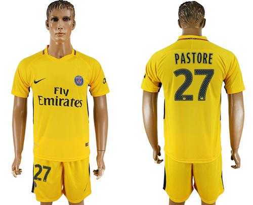 Paris Saint-Germain #27 Pastore Away Soccer Club Jersey