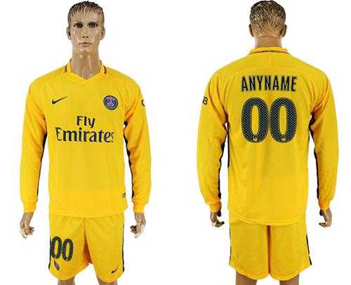 Paris Saint-Germain Personalized Away Long Sleeves Soccer Club Jersey