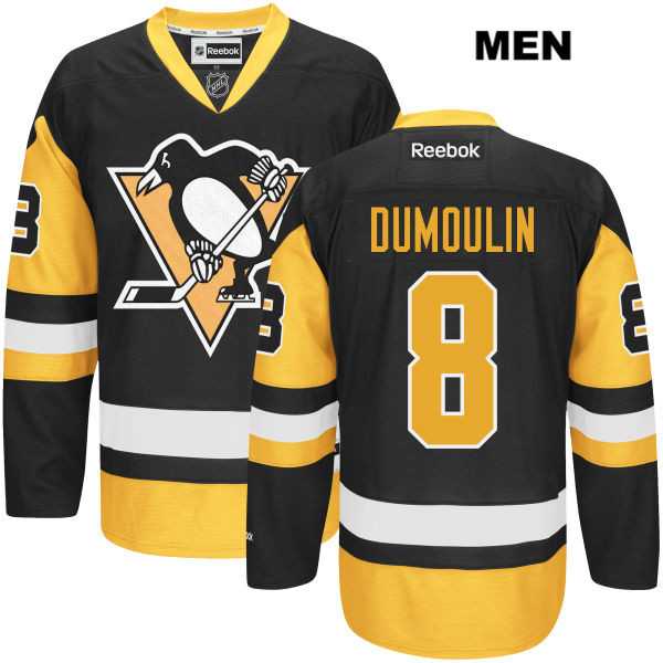 Pittsburgh Penguins #8 Brian Dumoulin Mens Authentic Home Black Alternate Reebok NHL