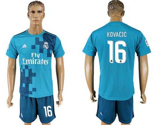 Real Madrid #16 Kovacic Sec Away Soccer Club Jersey