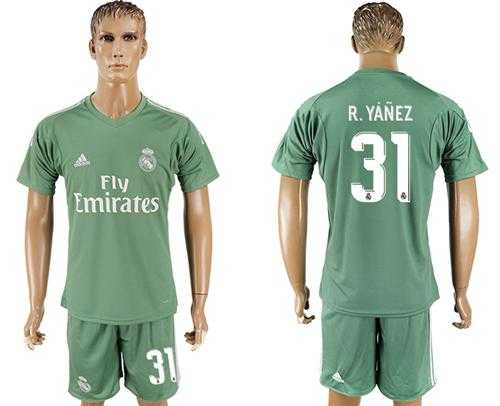 Real Madrid #31 R.Yanez Green Goalkeeper Soccer Club Jersey