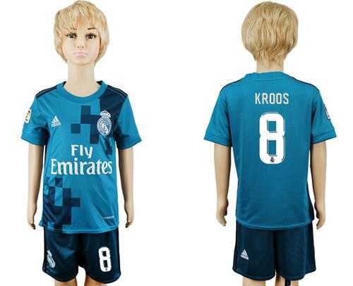 Real Madrid #8 Kroos Sec Away Kid Soccer Club Jersey