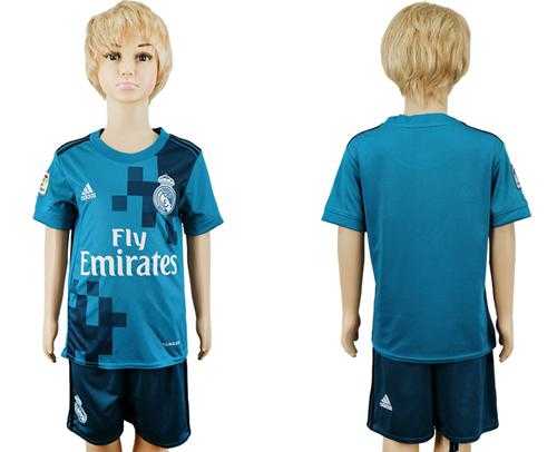 Real Madrid Blank Sec Away Kid Soccer Club Jersey