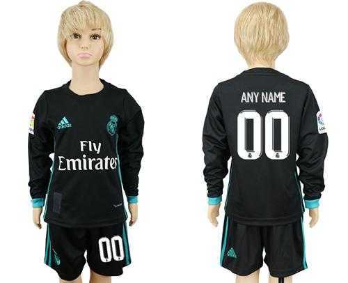 Real Madrid Personalized Sec Away Long Sleeves Kid Soccer Club Jersey