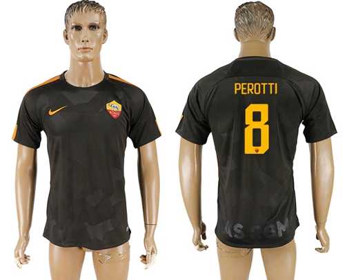 Roma #8 Perotti Sec Away Soccer Club Jersey