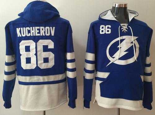 Tampa Bay Lightning #86 Nikita Kucherov Blue Name & Number Pullover NHL Hoodie