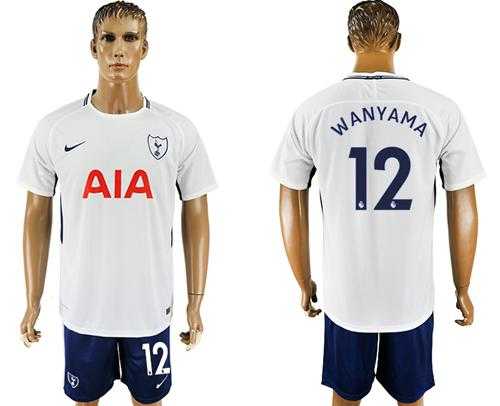 Tottenham Hotspur #12 Wanyama White Blue Soccer Club Jersey
