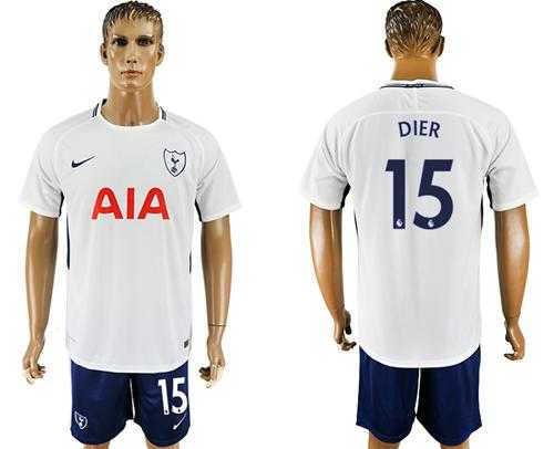 Tottenham Hotspur #15 Dier White Blue Soccer Club Jersey