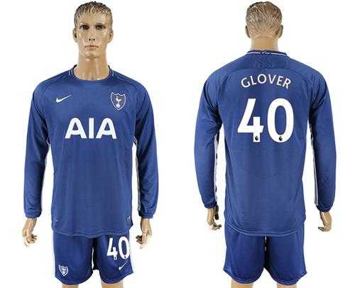 Tottenham Hotspur #40 Glover Away Long Sleeves Soccer Club Jersey