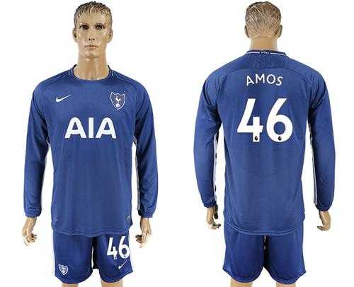 Tottenham Hotspur #46 Amos Away Long Sleeves Soccer Club Jersey