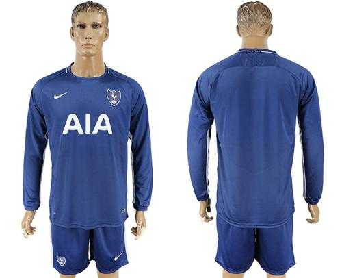 Tottenham Hotspur Blank Away Long Sleeves Soccer Club Jersey