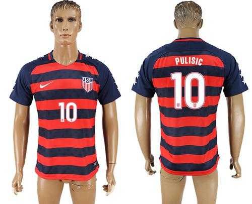 USA #10 Pulisic Away Soccer Country Jersey