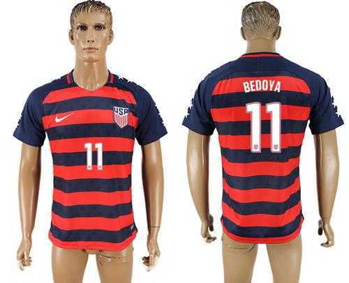 USA #11 Bedoya Away Soccer Country Jersey