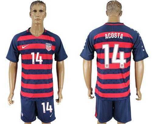 USA #14 Acosta Away Soccer Country Jersey