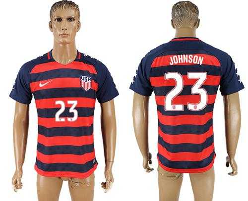 USA #23 Johnson Away Soccer Country Jersey