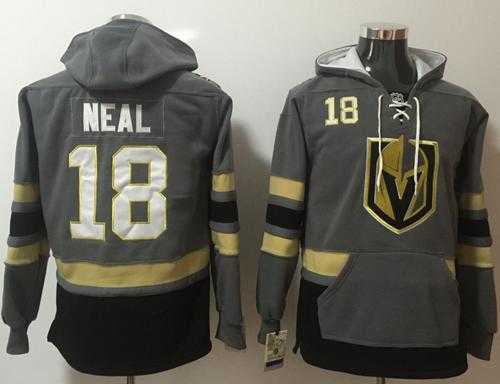 Vegas Golden Knights #18 James Neal Grey Name & Number Pullover NHL Hoodie