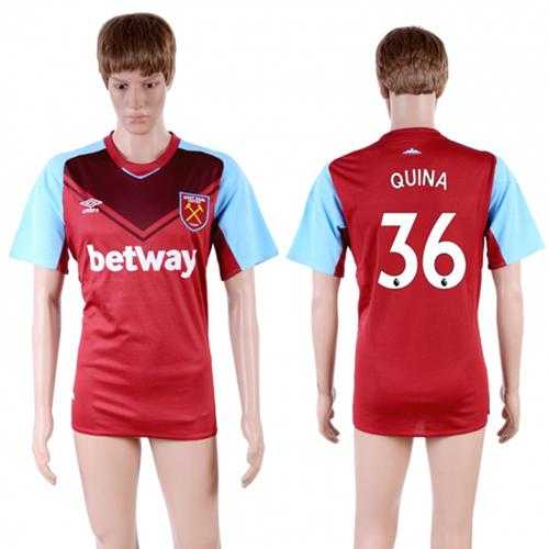 West Ham United #36 Quina Home Soccer Club Jersey