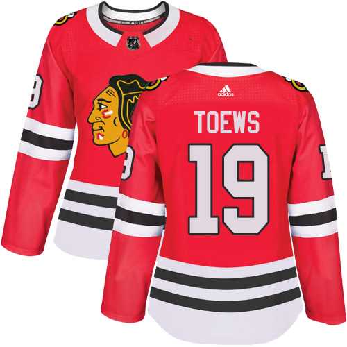 Women's Adidas Chicago Blackhawks #19 Jonathan Toews Red Home Authentic Stitched NHL