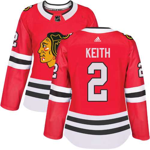 Women's Adidas Chicago Blackhawks #2 Duncan Keith Red Home Authentic Stitched NHL