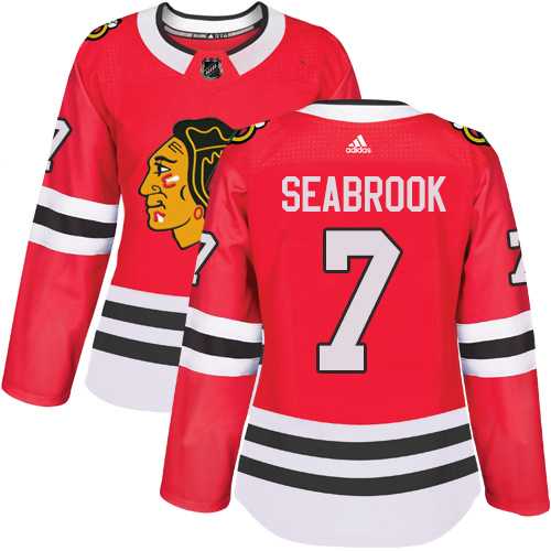 Women's Adidas Chicago Blackhawks #7 Brent Seabrook Red Home Authentic Stitched NHL