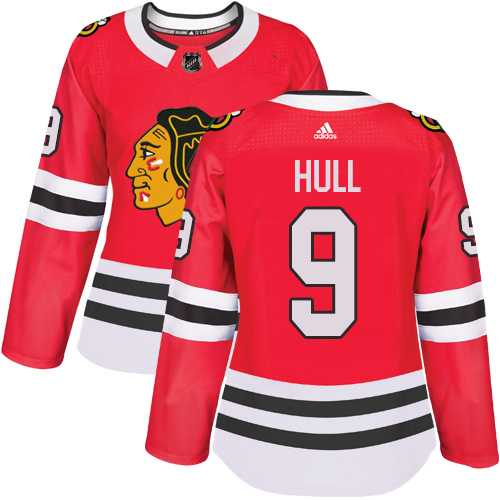 Women's Adidas Chicago Blackhawks #9 Bobby Hull Red Home Authentic Stitched NHL