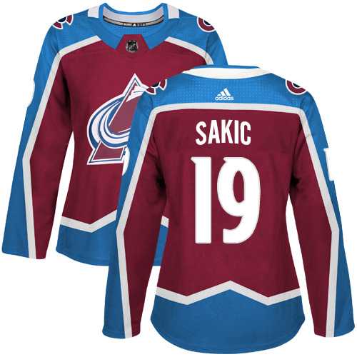 Women's Adidas Colorado Avalanche #19 Joe Sakic Burgundy Home Authentic Stitched NHL