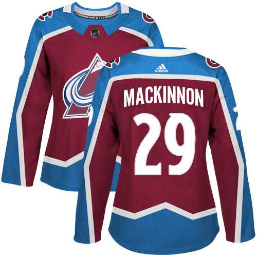 Women's Adidas Colorado Avalanche #29 Nathan MacKinnon Burgundy Home Authentic Stitched NHL