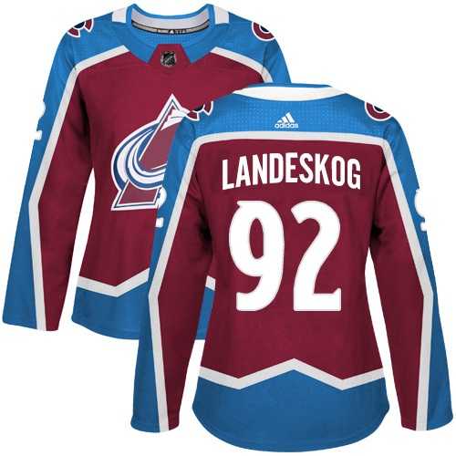 Women's Adidas Colorado Avalanche #92 Gabriel Landeskog Burgundy Home Authentic Stitched NHL