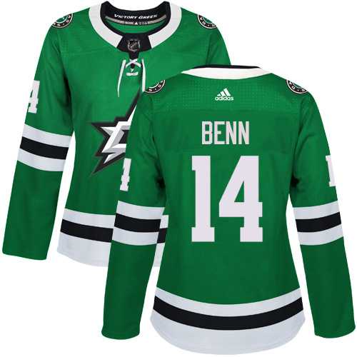 Women's Adidas Dallas Stars #14 Jamie Benn Green Home Authentic Stitched NHL