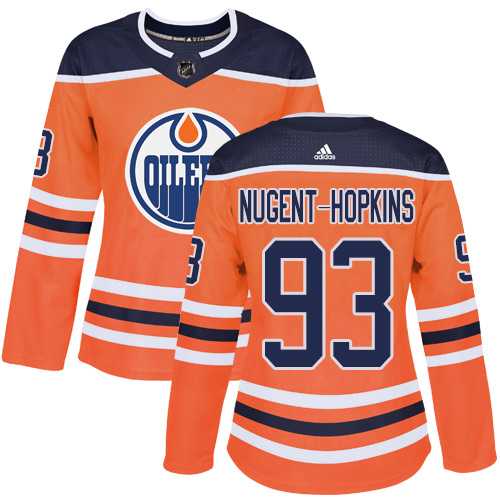 Women's Adidas Edmonton Oilers #93 Ryan Nugent-Hopkins Orange Home Authentic Stitched NHL