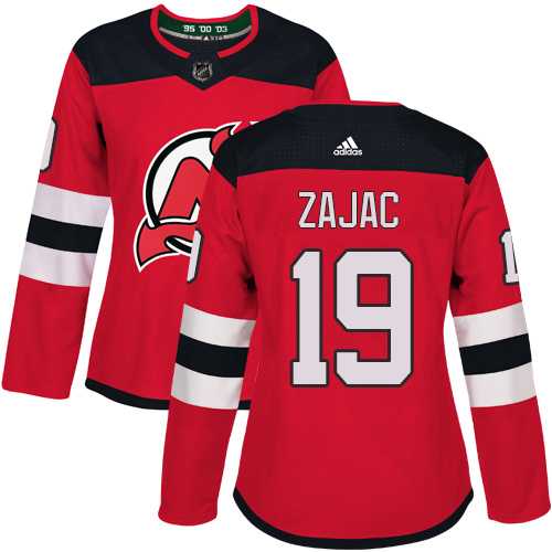 Women's Adidas New Jersey Devils #19 Travis Zajac Red Home Authentic Stitched NHL