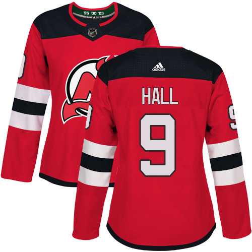 Women's Adidas New Jersey Devils #9 Taylor Hall Red Home Authentic Stitched NHL