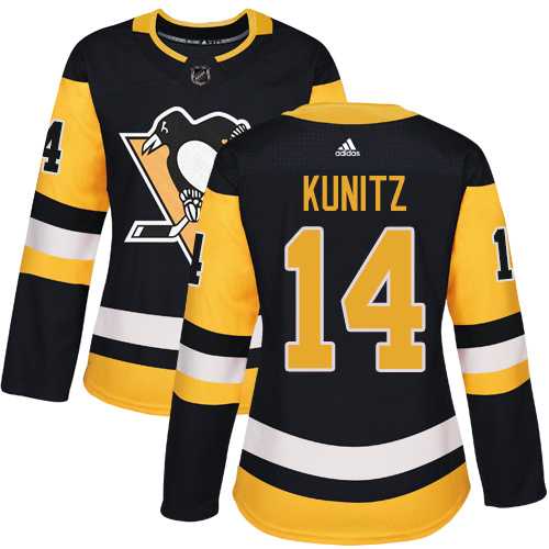 Women's Adidas Pittsburgh Penguins #14 Chris Kunitz Black Home Authentic Stitched NHL