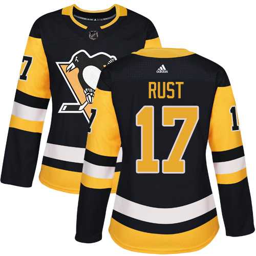 Women's Adidas Pittsburgh Penguins #17 Bryan Rust Black Home Authentic Stitched NHL