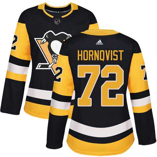 Women's Adidas Pittsburgh Penguins #72 Patric Hornqvist Black Home Authentic Stitched NHL