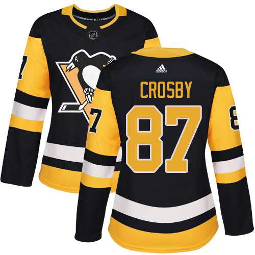 Women's Adidas Pittsburgh Penguins #87 Sidney Crosby Black Home Authentic Stitched NHL