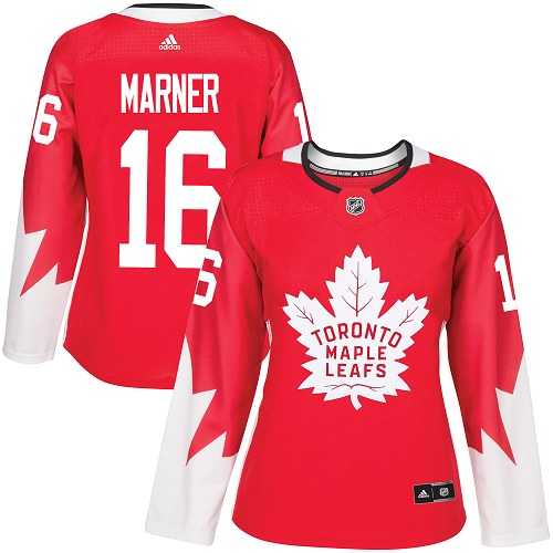 Women's Adidas Toronto Maple Leafs #16 Mitchell Marner Red Team Canada Authentic Stitched NHL