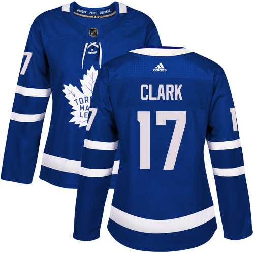 Women's Adidas Toronto Maple Leafs #17 Wendel Clark Blue Home Authentic Stitched NHL
