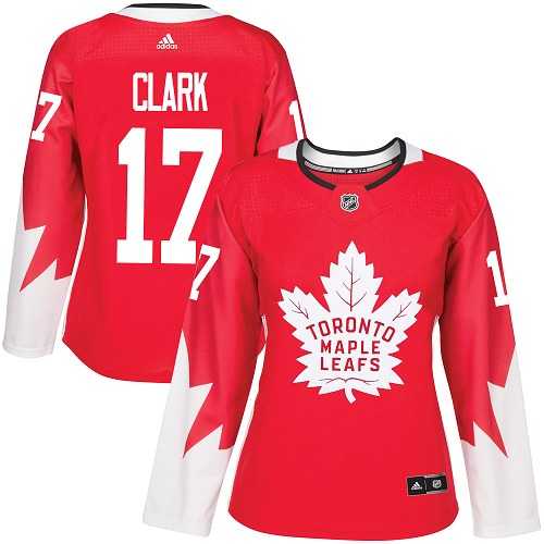 Women's Adidas Toronto Maple Leafs #17 Wendel Clark Red Team Canada Authentic Stitched NHL