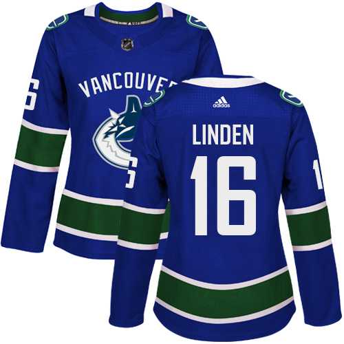 Women's Adidas Vancouver Canucks #16 Trevor Linden Blue Home Authentic Stitched NHL
