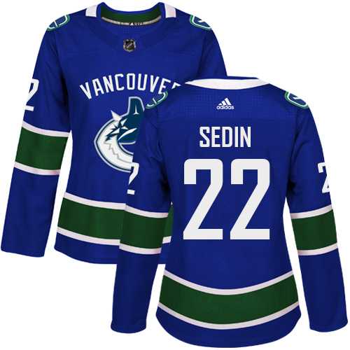 Women's Adidas Vancouver Canucks #22 Daniel Sedin Blue Home Authentic Stitched NHL