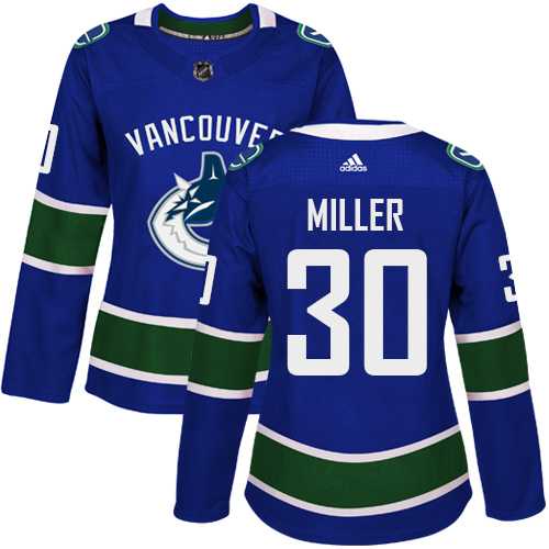 Women's Adidas Vancouver Canucks #30 Ryan Miller Blue Home Authentic Stitched NHL